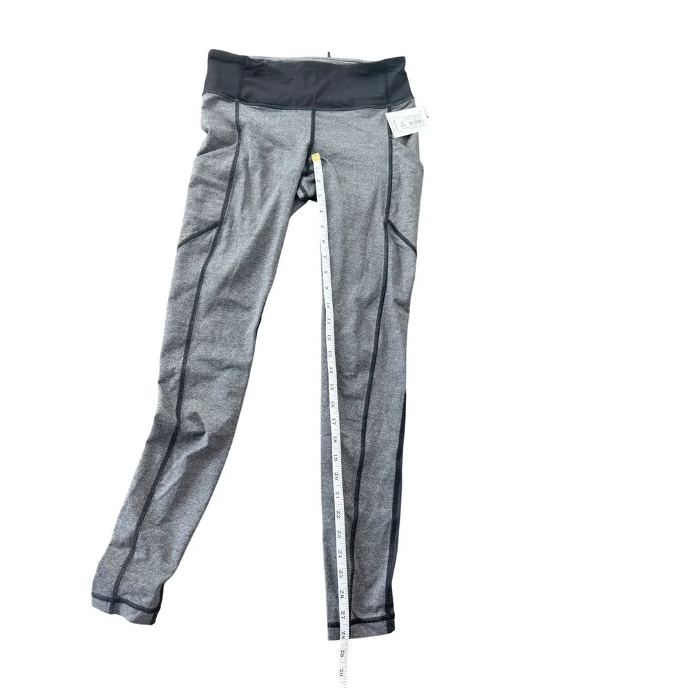 Lululemon Speed Tight IV Heathered Black Slate Gray Running Leggings Size 6‎ NEW